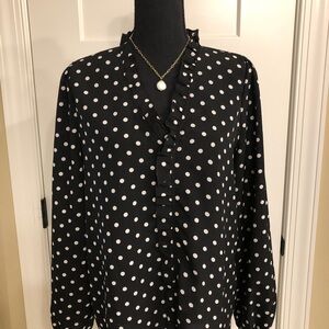 Black and White Polka Dot Women's Top